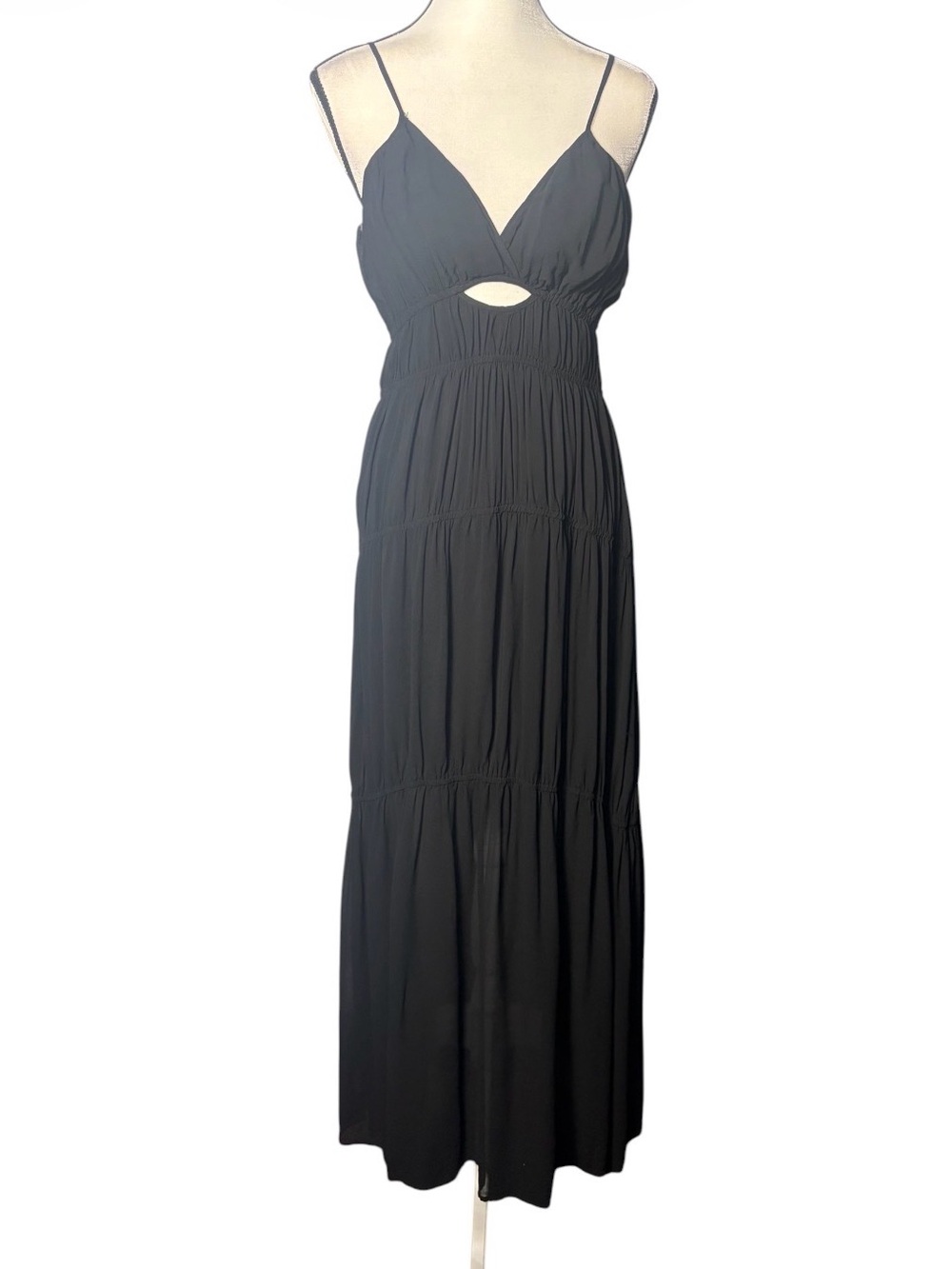 YFB (Young Fabulous & Broke) Delphine Black Chiffon Maxi Dress (Size M)